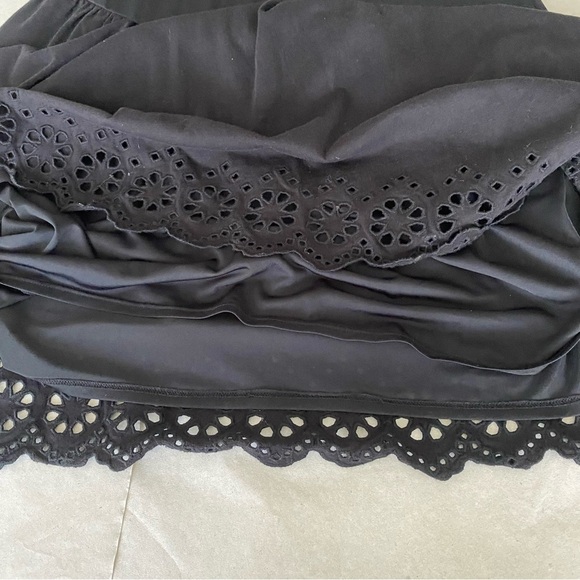 DEREK LAM IO CROSBY Black Sleeveless Cotton Dress with Lace Hem M - Picture 13 of 16